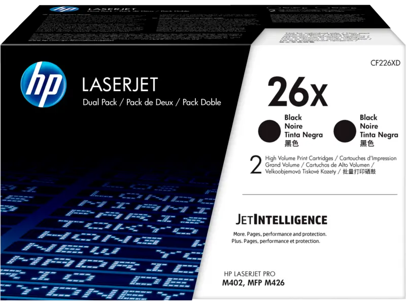 HP 26X 2-pack High Yield Black Original LaserJet Toner Cartridges (CF226XD)